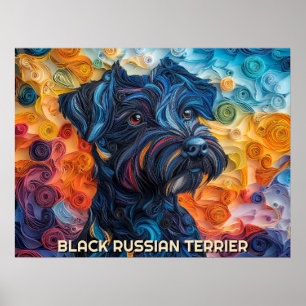 Affiche Portrait d'art de Quadrillage en papier Terrier ru