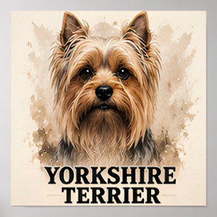 Affiche Portrait d'art de Yorkshire Terrier Premium
