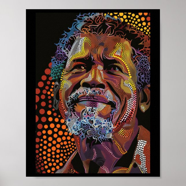 Affiche Portrait D'Art Dot Autochtone Australien (Devant)