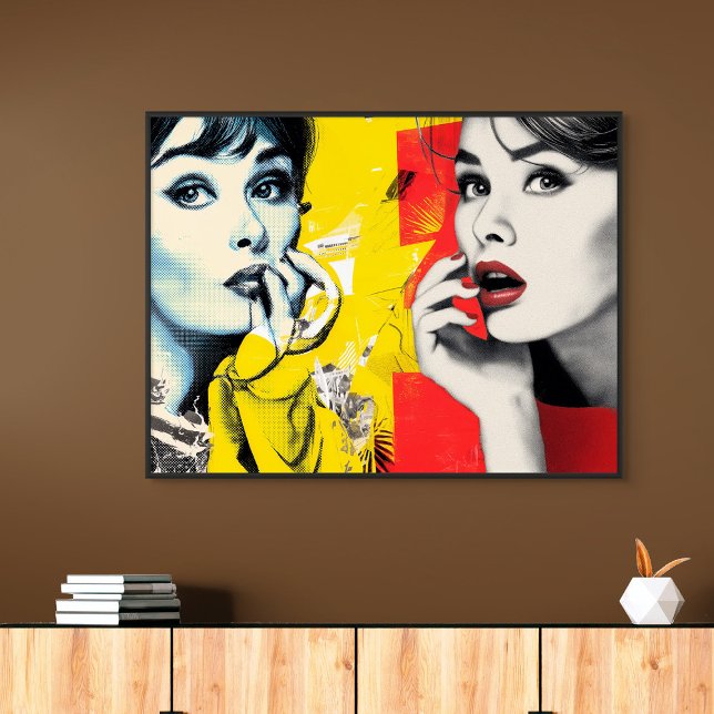 Affiche Portrait d'art pop double  (Créateur téléchargé)