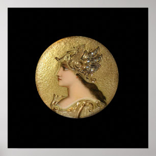 AFFICHE PORTRAIT D'ATHENA AVEC DES GOLDEN HELMET ET DES GR