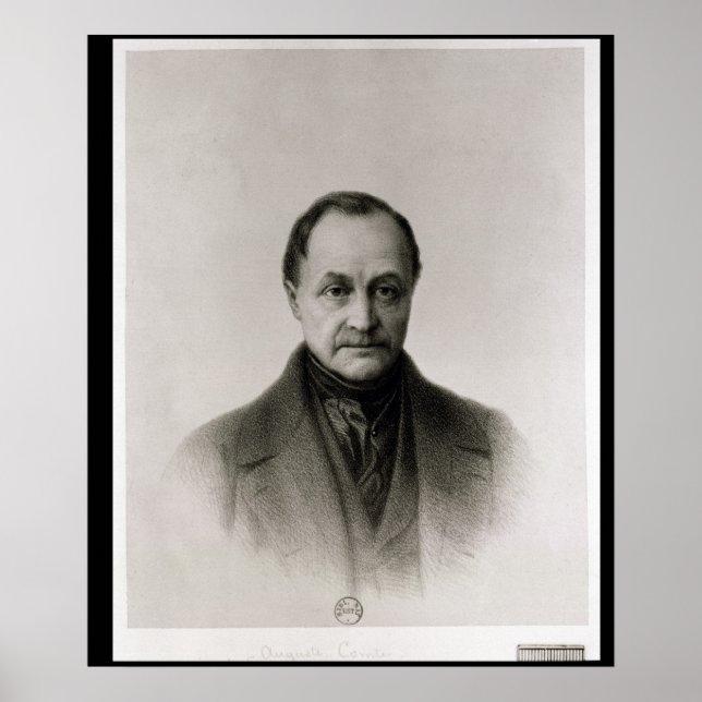 Affiche Portrait d'Auguste Comte, philosophe français (Devant)