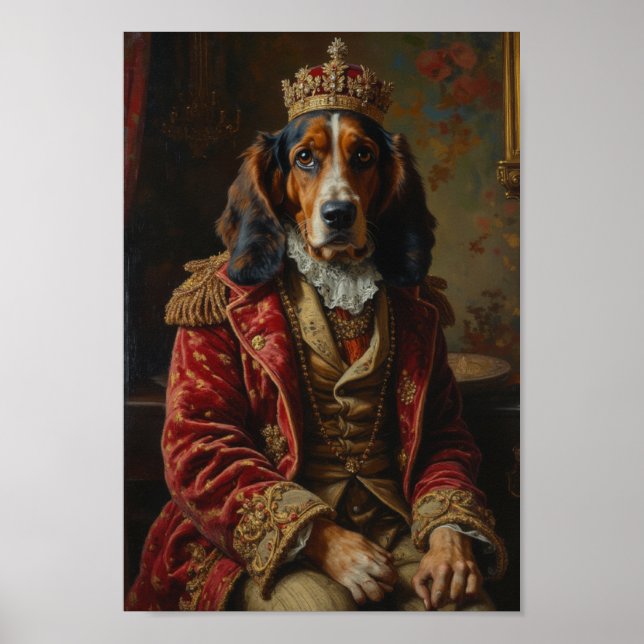 Affiche Portrait de Basset Hound Royal (Devant)