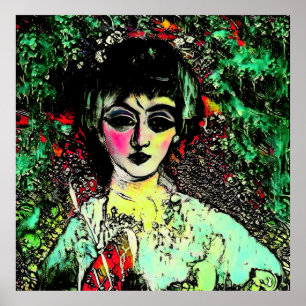 Affiche Portrait de Beauté Gothique