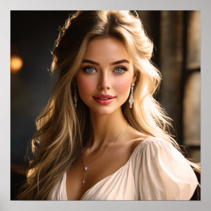 Affiche Portrait de beauté radiante
