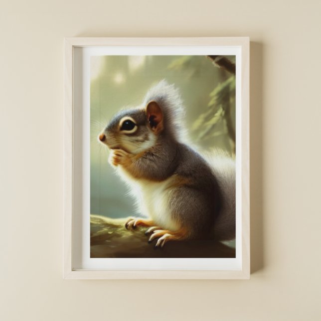 Affiche Portrait de bébé écureuil dans la faune   (Créateur téléchargé)