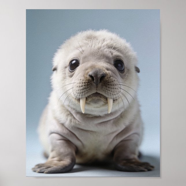 Affiche Portrait de bébé morse pour la nurserie arctique (Devant)