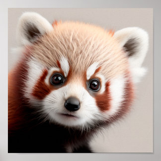 Affiche Portrait de bébé panda roux mignon | Carré 1:1