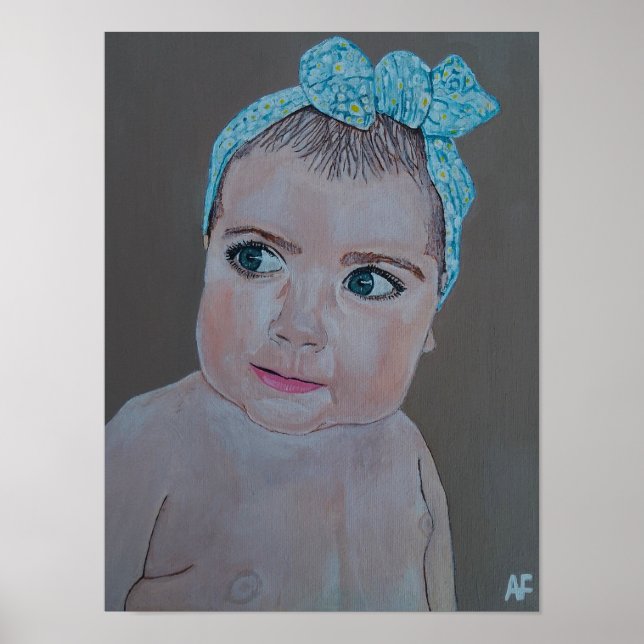 Affiche Portrait de bébé peint par Alfred Fox (Devant)
