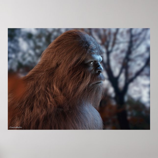 AFFICHE PORTRAIT DE BIGFOOT SASQUATCH DANS LE PROFILAGE AT (Devant)