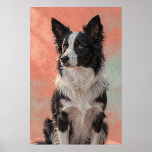 Affiche Portrait de Border Collie avec un regard attentif