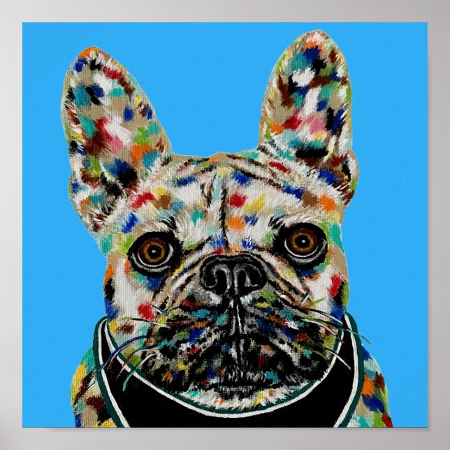 Affiche Portrait de Bouledogue Français (Devant)