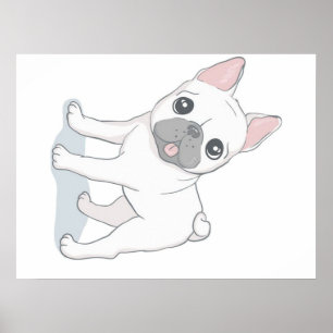 Affiche Portrait de Bulldog Français mignon AMOUREUX DES