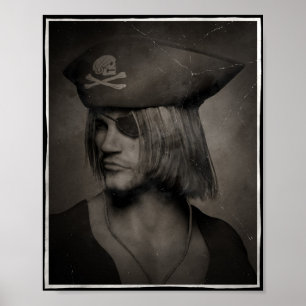 Affiche Portrait de capitaine pirate - Effet antique