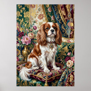 Affiche Portrait de Cavalier Blenheim sur Tapisserie Flora