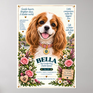 Affiche Portrait de Cavalier King Charles Spaniel | Bella