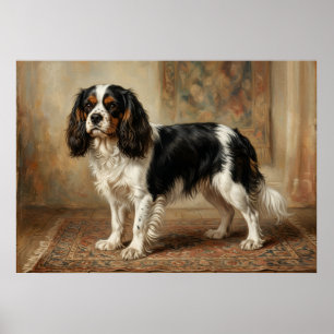 Affiche Portrait de Cavalier King Charles Spaniel debout P