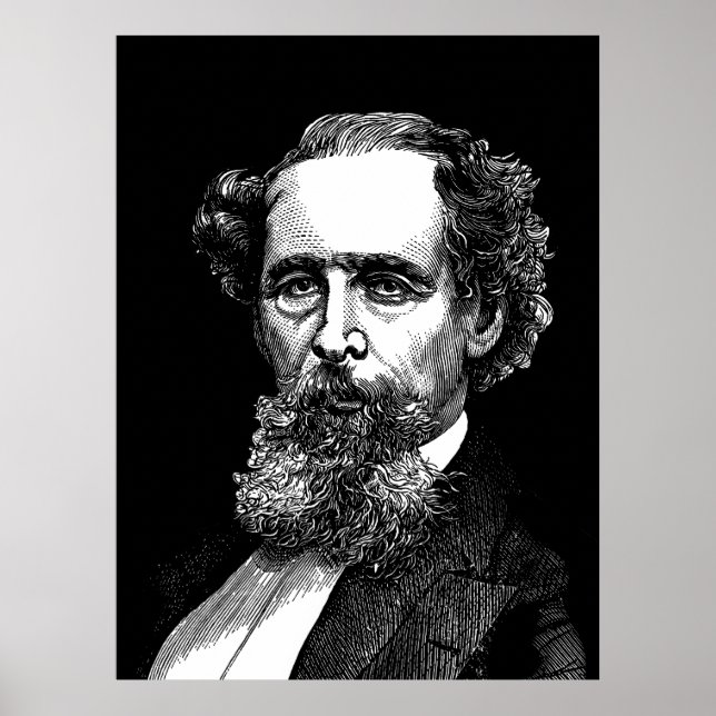 Affiche Portrait de Charles Dickens (Devant)