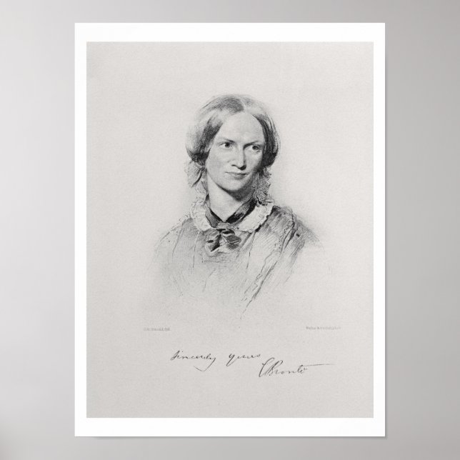 Affiche Portrait de Charlotte Bronte, gravé par Walker a (Devant)
