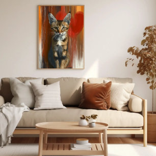 Affiche Portrait de chat Bengale géant sur Arrière - plan