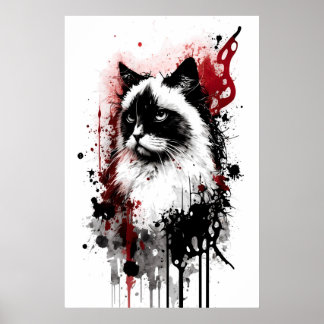 Affiche Portrait de chat de Ragdoll