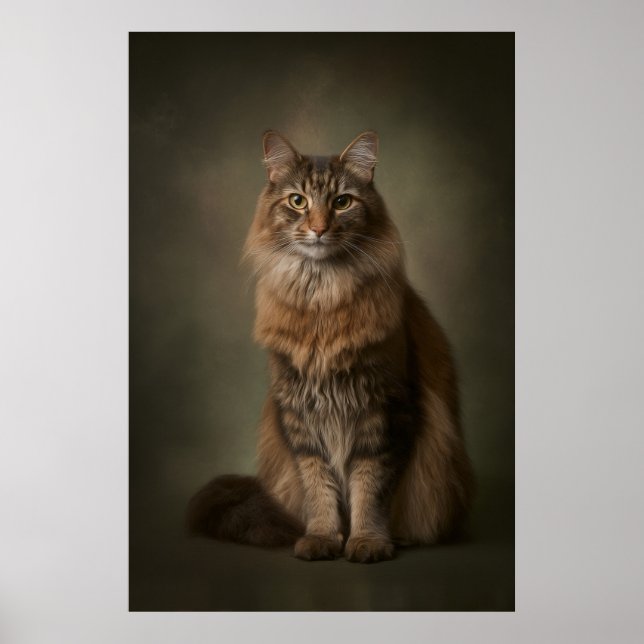 Affiche Portrait de chat élégant en studio (Devant)