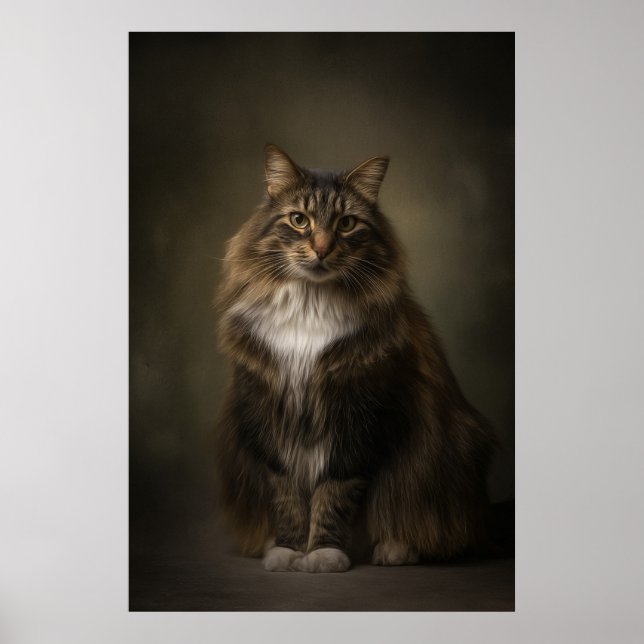 Affiche Portrait de chat élégant en studio (Devant)