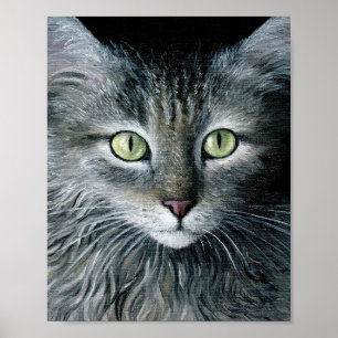 Affiche Portrait de chat gris 478
