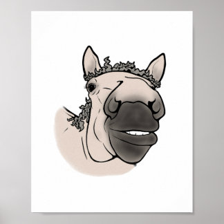 Affiche Portrait de cheval amusant | Équestre fantaisiste