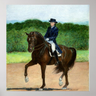Affiche Portrait de cheval de dressage