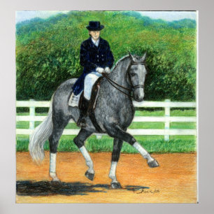 Affiche Portrait de cheval de dressage de Warmblood de