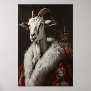 Affiche Portrait de chèvre aristocratique, Art animalier d