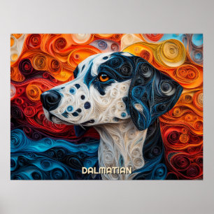 Affiche Portrait de chien d'art dalmate