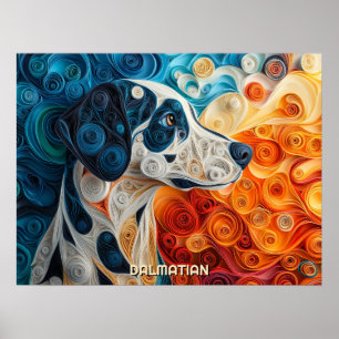 Affiche Portrait de chien d'art dalmate