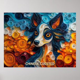 Affiche Portrait de Chien d'Art Décoré Chinois