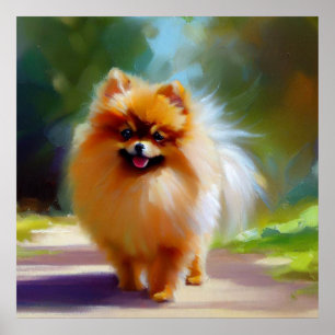 Affiche Portrait de Chien de Poméranie