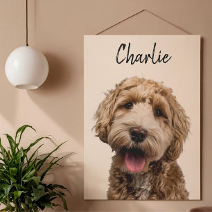 Affiche Portrait de chien personnalisé avec nom personnali