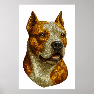 Affiche Portrait de chien Pitbull
