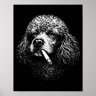 Affiche Portrait de chien rétro cool au graphique de chien