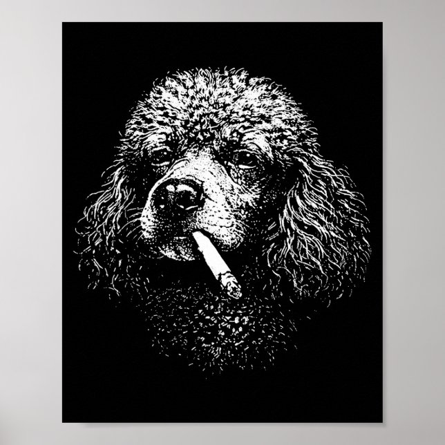 Affiche Portrait de chien rétro cool au graphique de chien (Devant)