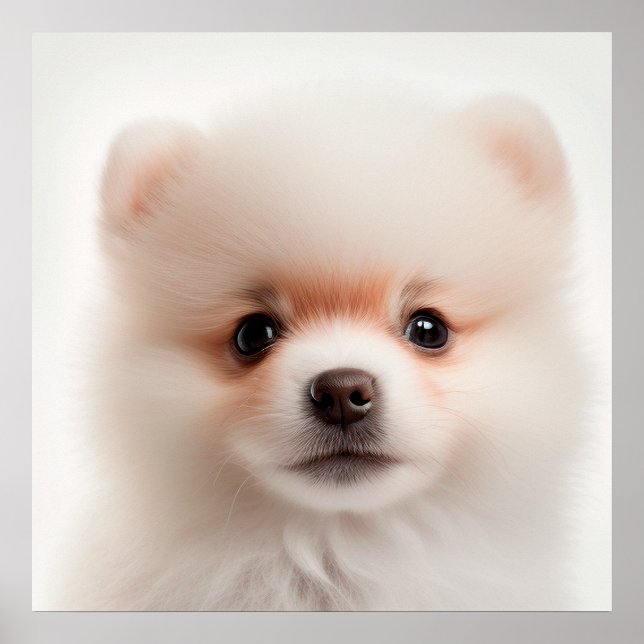 Affiche Portrait de chiot Pomeranian mignon (Devant)