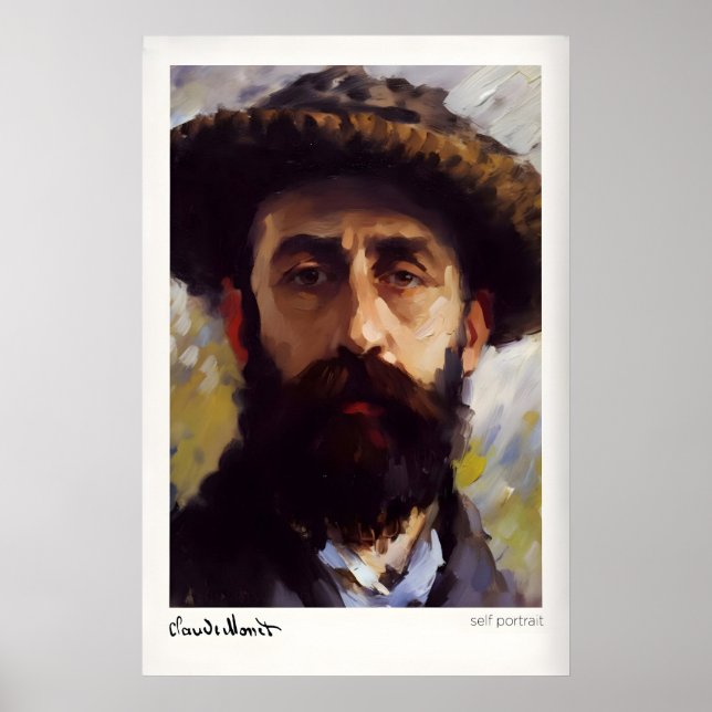 Affiche Portrait de Claude Monet sur toile (Devant)