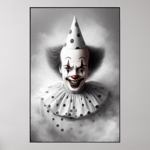 Affiche Portrait de clown effrayant moderne