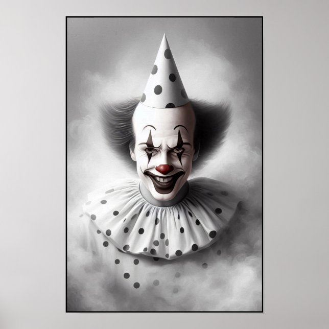 Affiche Portrait de clown effrayant moderne (Devant)