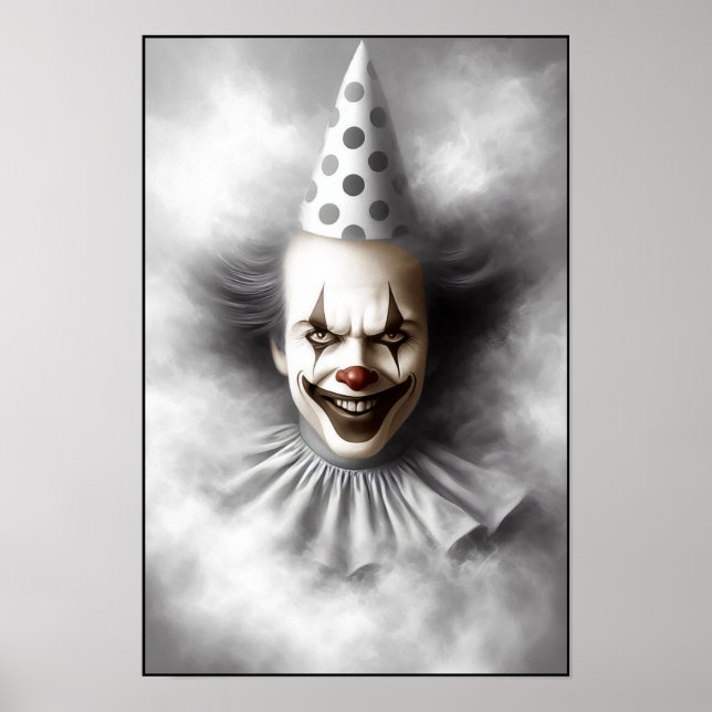 Affiche Portrait de clown effrayant moderne  (Devant)