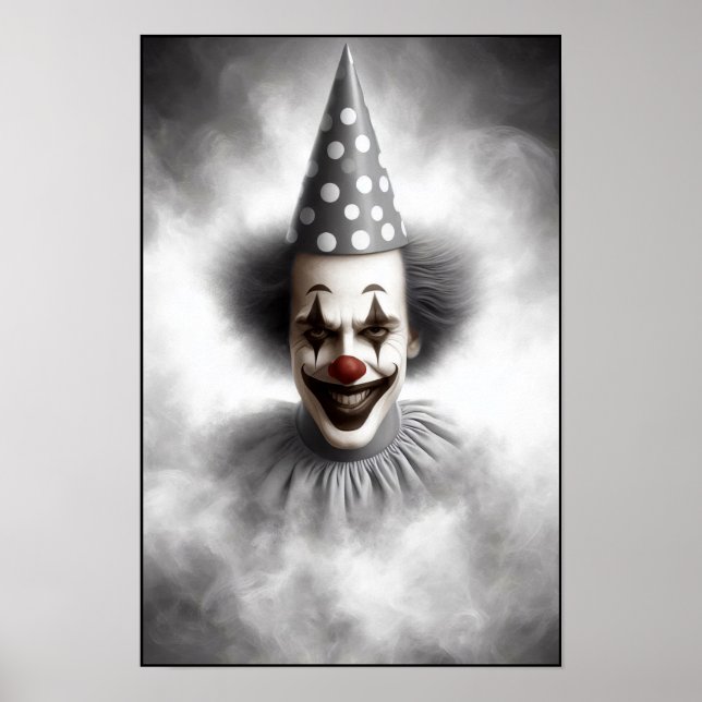 Affiche Portrait de clown effrayant moderne  (Devant)