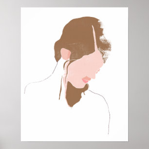 Affiche Portrait de contours moderne