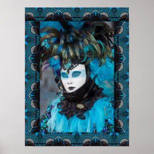 Affiche Portrait de costume de carnaval artistique, Venise