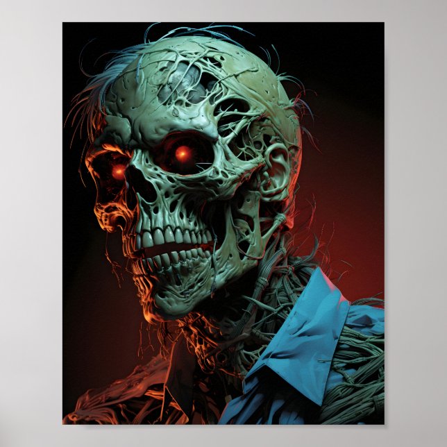Affiche Portrait De Déplaisant Halloween Zombie (Devant)