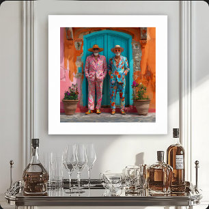Affiche Portrait de deux messieurs flamboyants